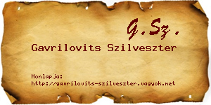 Gavrilovits Szilveszter névjegykártya