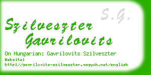 szilveszter gavrilovits business card